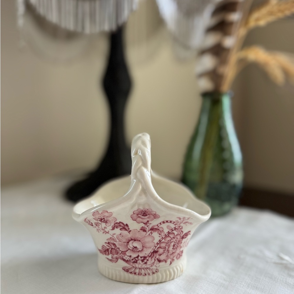 Vintage Crown Devon Small Ceramic Basket